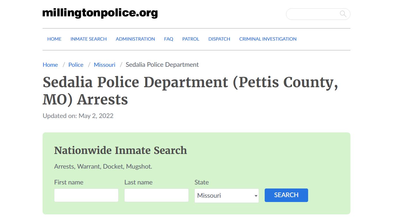 Sedalia Police Department (Pettis County, MO) - Sedalia ...